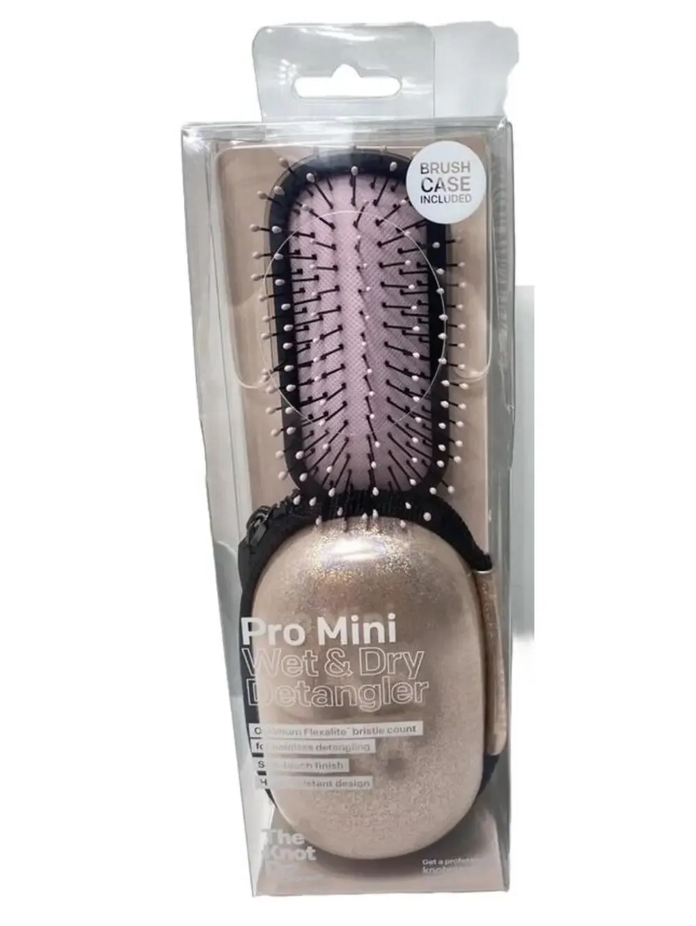 Conair Knot Dr Pro Mini Wet Dry Hair Detangler Brush with Carry Case